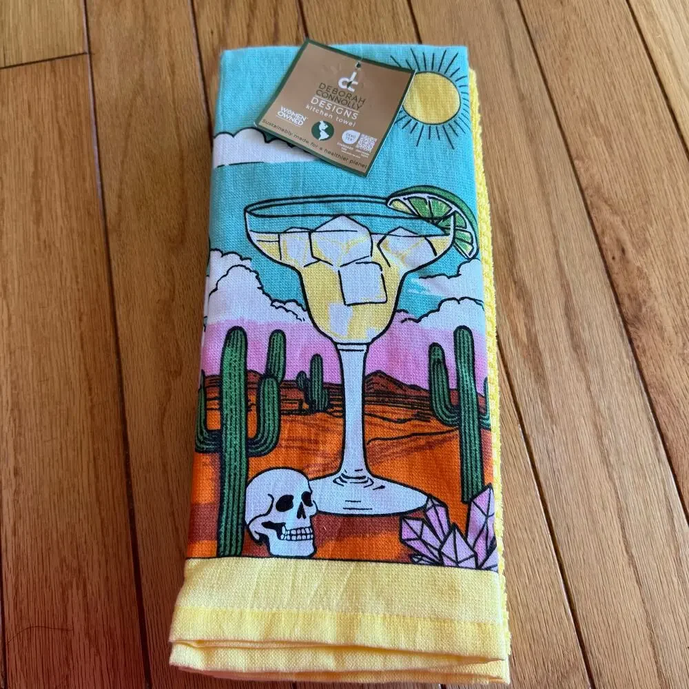 NWT Deborah Connolly Designs Margarita Desert Kitchen Towels  Set of 3